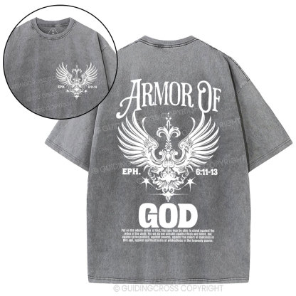Armor Of God Christian Washed T-Shirt