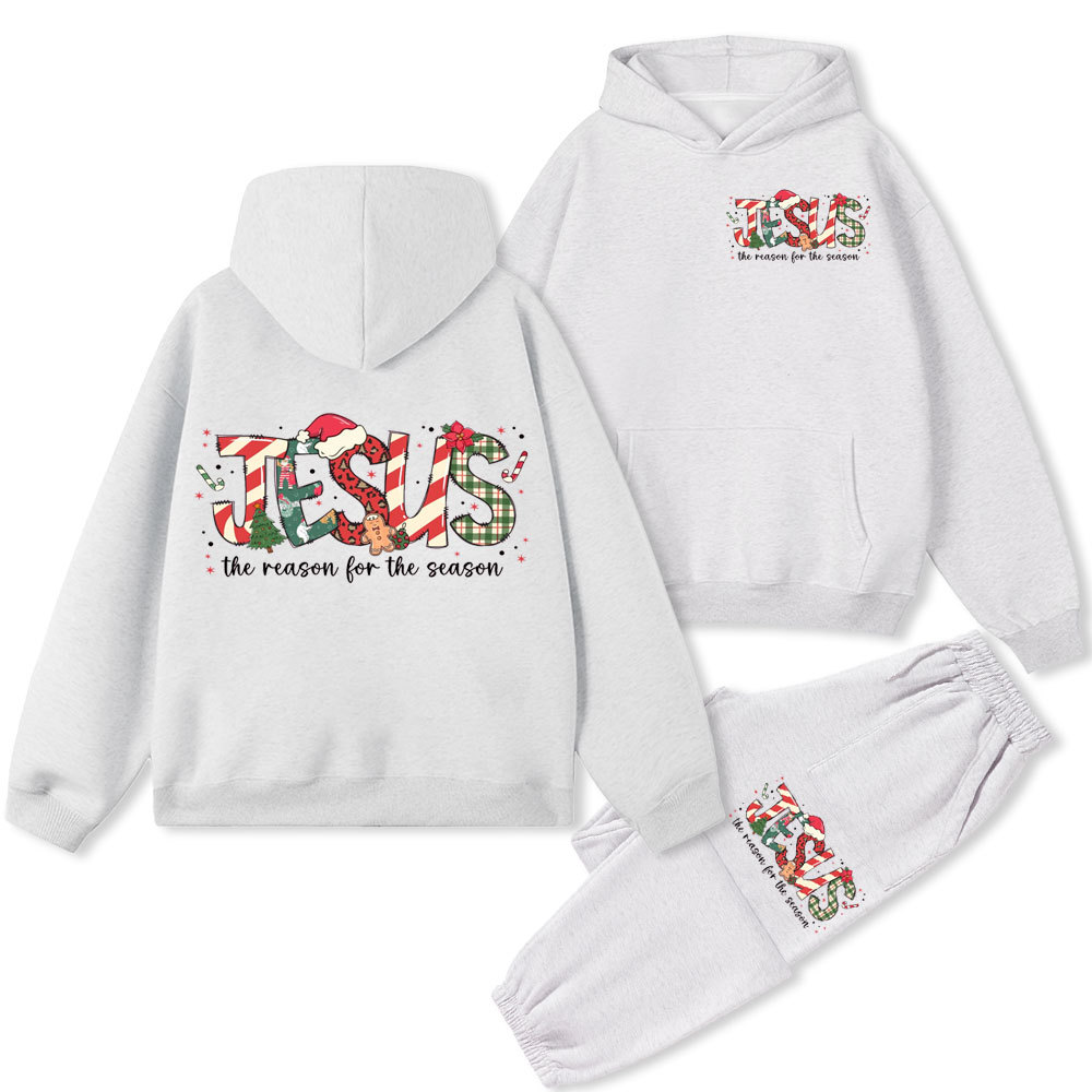 Jesus Has My Back Christian Fleece Hoodie Set Sale - GuidingCross