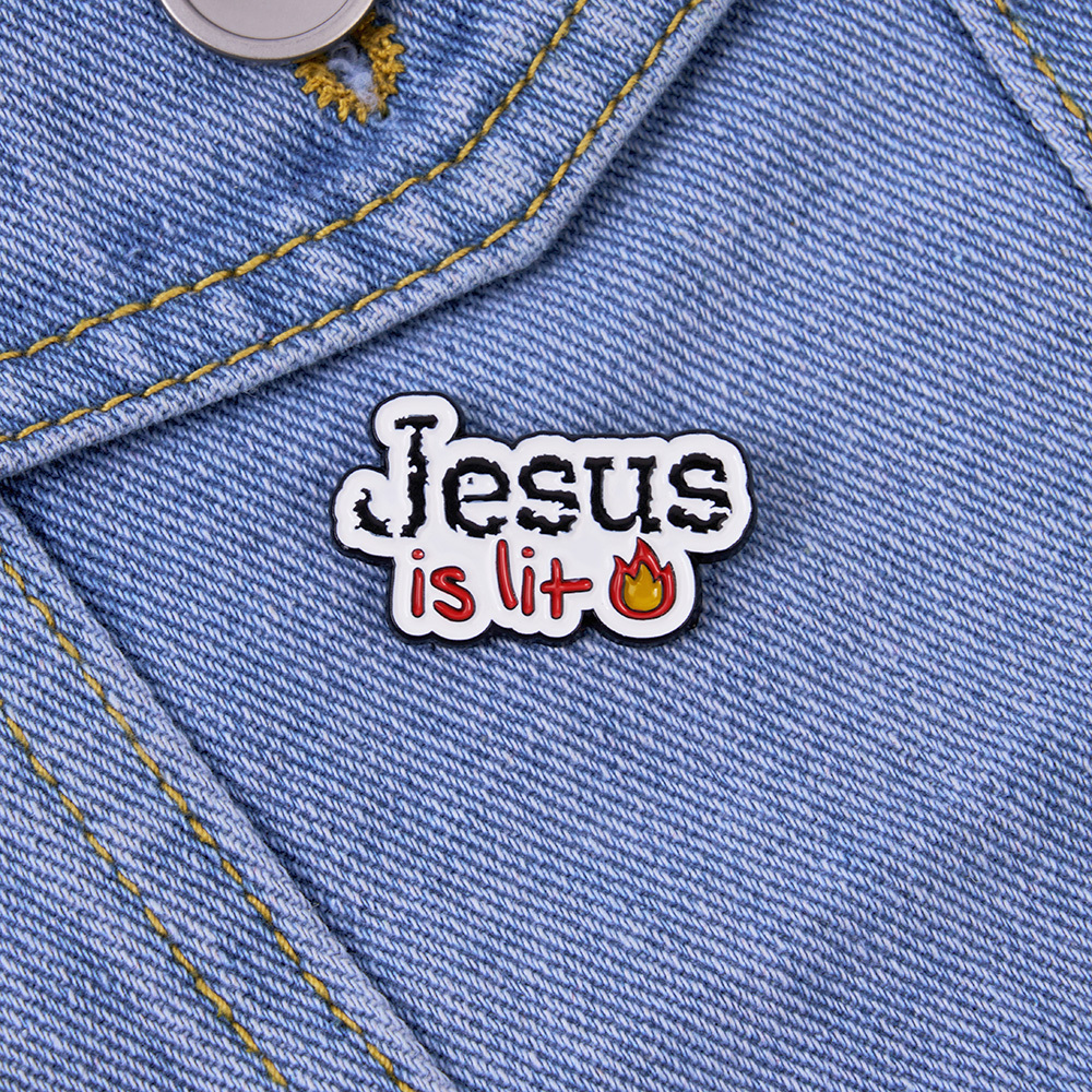 Jesus Is Lit Christian Pin