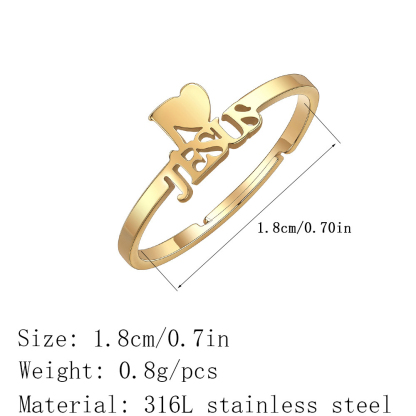 Love Faith Genderless Adjustable Open Finger Jesus Ring
