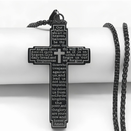 Cross Bible Verse Christian Necklace 