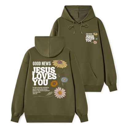 Good News Jesus Loves You Classic Christian Hoodie