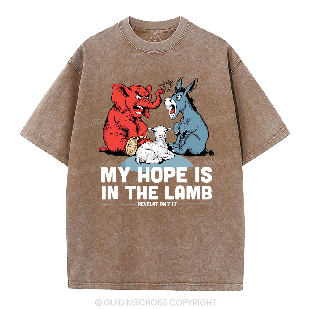 My Hope Is In The Lamb Christian Washed T-Shirt
