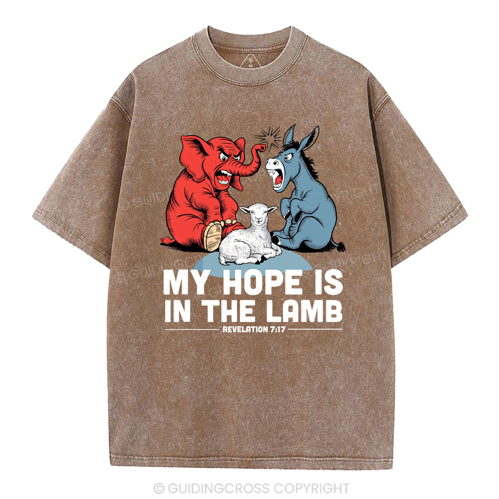 My Hope Is In The Lamb Christian Washed T-Shirt