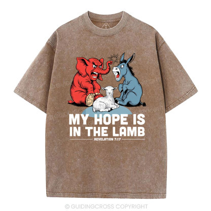 My Hope Is In The Lamb Christian Washed T-Shirt