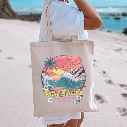 Stay Salty Canvas Tote Bag