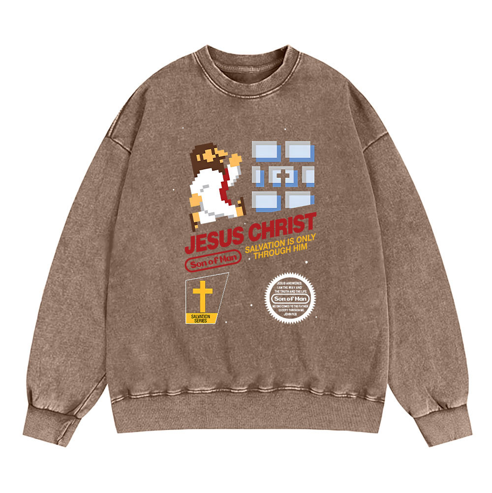 Jesus Christ Christian Washed Sweatshirt