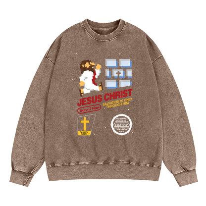 Jesus Christ Christian Washed Sweatshirt
