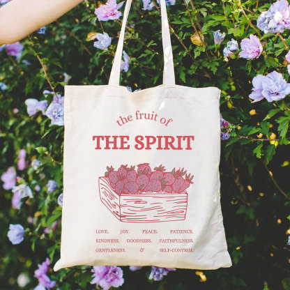 The Fruit Of The Spirit Christian Canvas Tote Bag