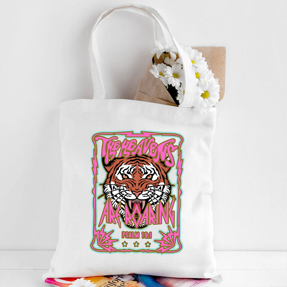 The Heavens Are Roaring Christian Canvas Tote Bag
