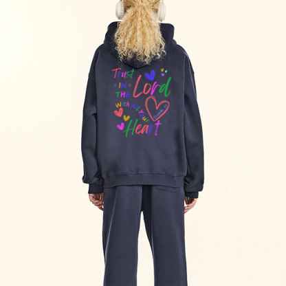 Trust In The Lord With All Your Heart Christian Fleece Hoodie Set