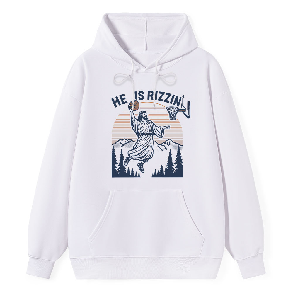 He Is Rizzen Classic Christian Hoodie