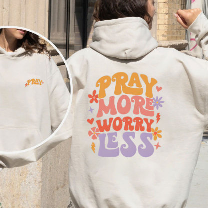 Pray More Worry Less Christian Fleece Hoodie Set