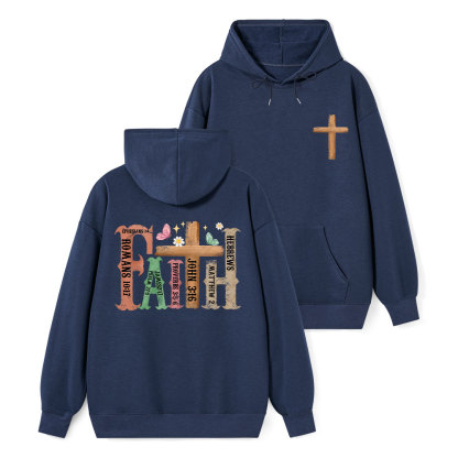 Retro Faith Cross Classic Christian Hoodie