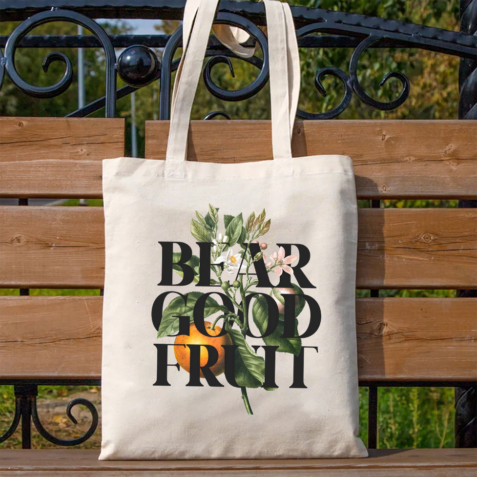 Bear Good Fruit Canvas Tote Bag