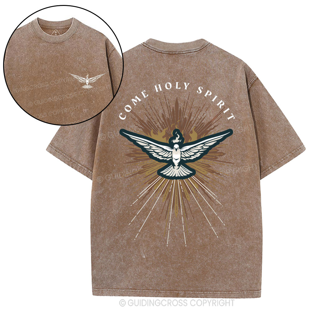 Come Holy Spirit Christian Washed T-Shirt
