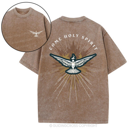 Come Holy Spirit Christian Washed T-Shirt