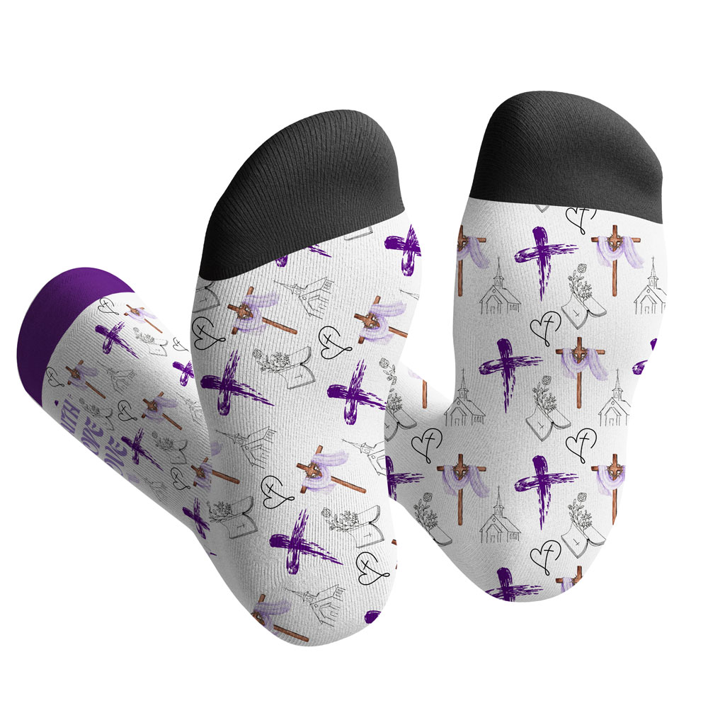 Faith Hope Love Christian Socks