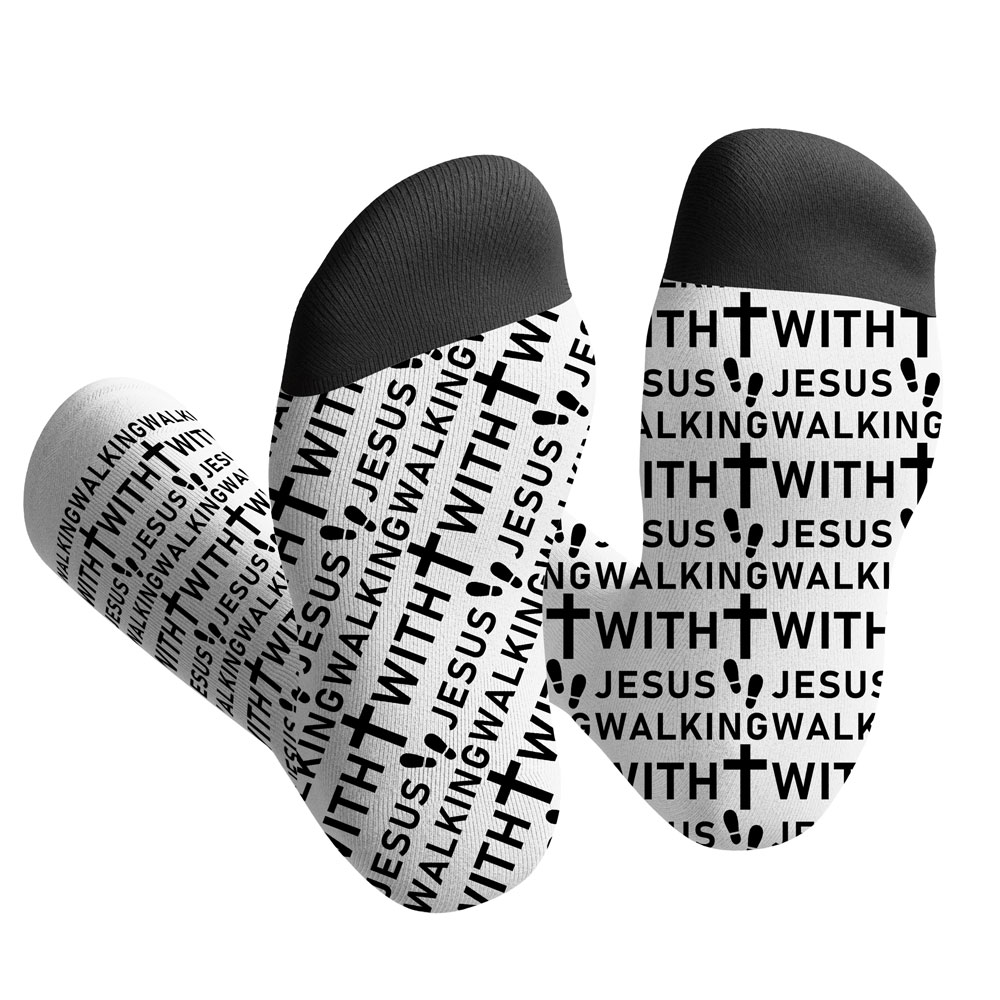I Walk With Jesus Christian Socks