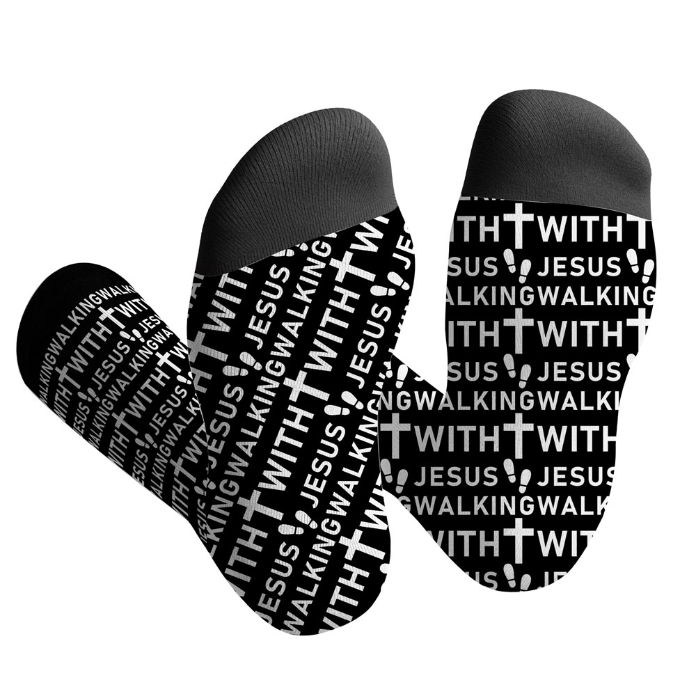 I Walk With Jesus Christian Socks