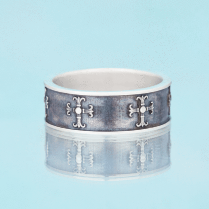 Cross Ring Christian Sterling Silver Band Ring