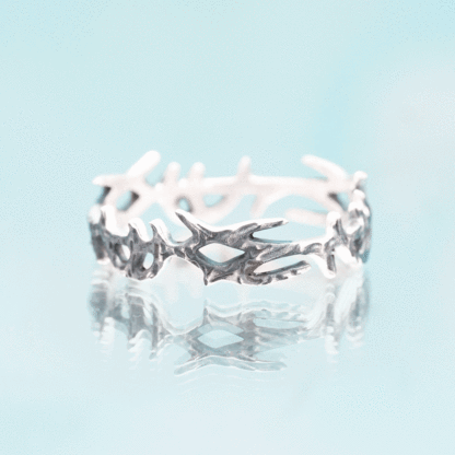 Crown of Thorns Christian Sterling Silver Band Ring