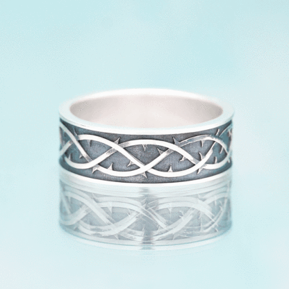 Crown of Thorns Christian Sterling Silver Band Ring