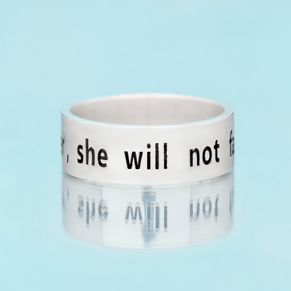 God is within Her - Bible Verse Psalm 46:5 Sterling Silver Band Ring