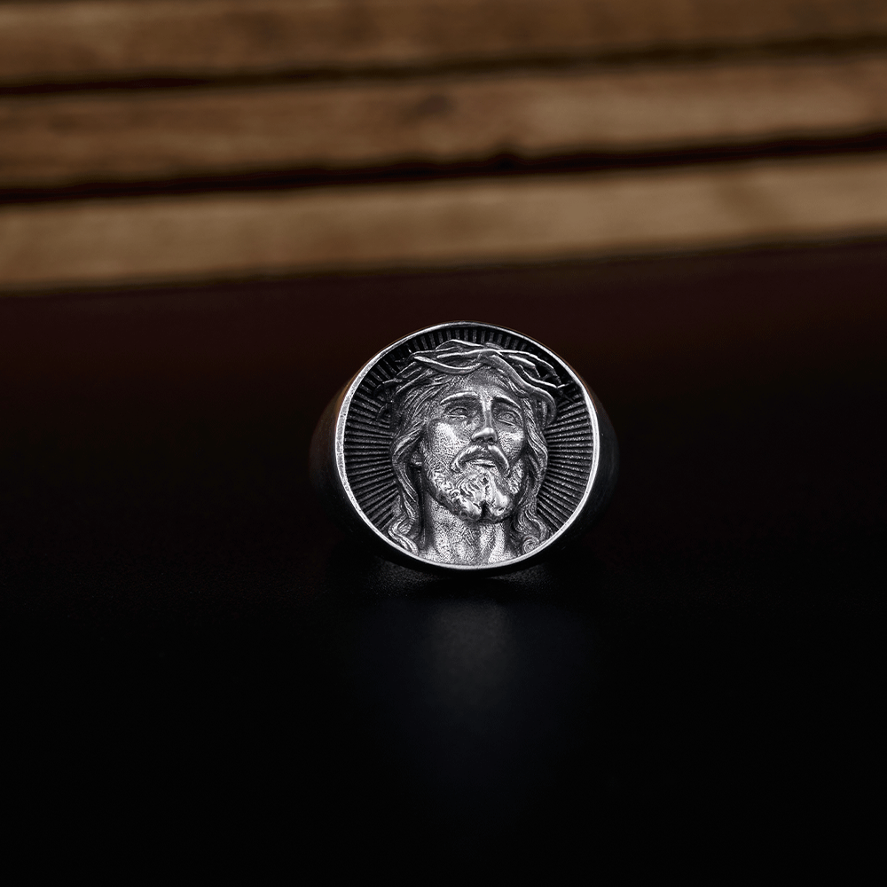 Jesus Christ Sterling Silver Signet Ring