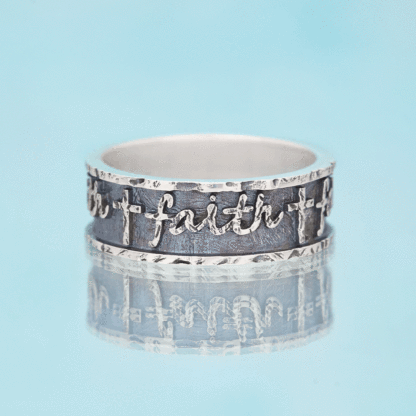 Faith Cross Sterling Silver Band Ring