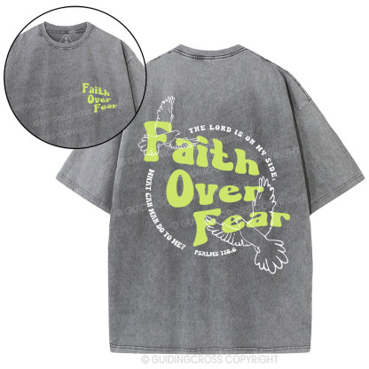 Faith Over Fear Dove Christian Washed T-Shirt