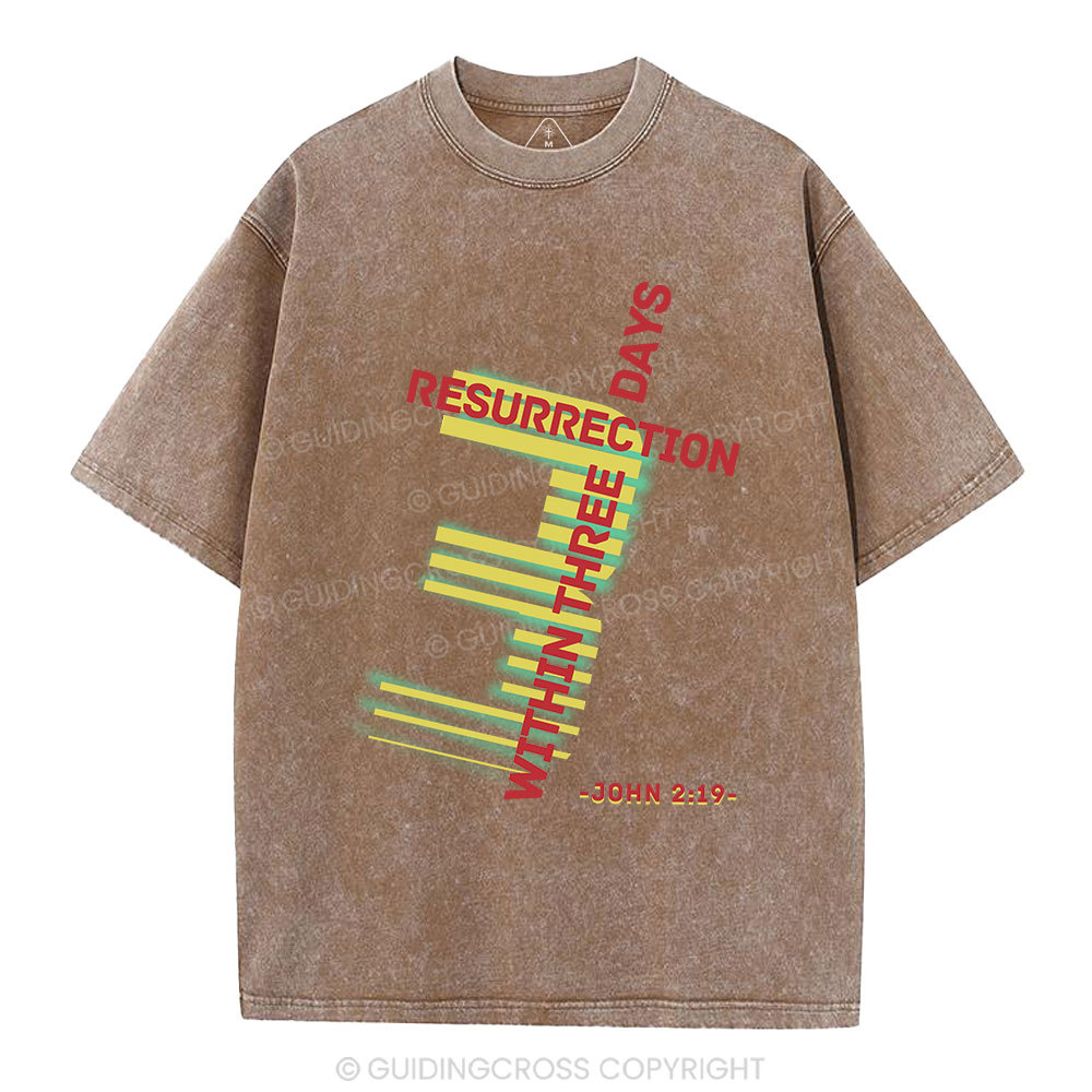 Resurrection Within Three Days Christian Washed T-Shirt