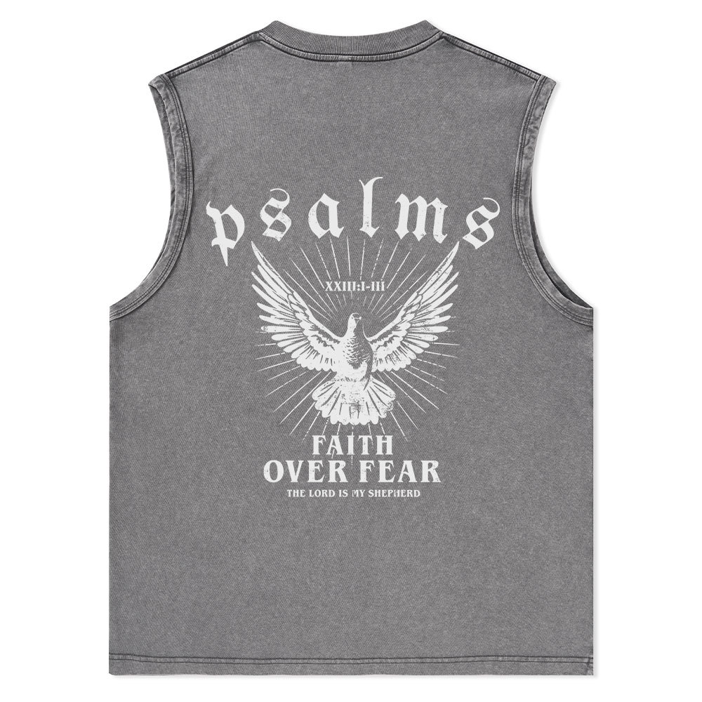Faith Over Fear Christian Washed sleeveless Tee