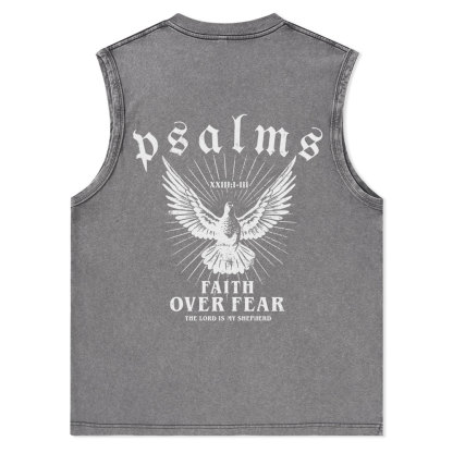 Faith Over Fear Christian Washed sleeveless Tee