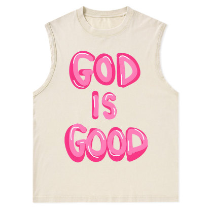 God Is Good Christian Washed sleeveless Tee