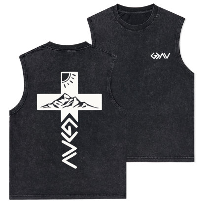 God Is Greater Than The Highs And Lows Christian Washed sleeveless Tee