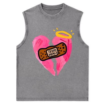 Jesus Heals Christian Washed sleeveless Tee