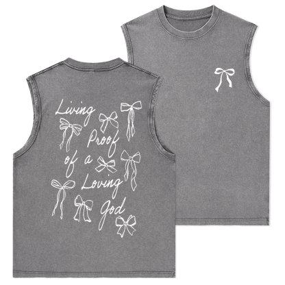 Living Proof Of A Loving God Christian Washed sleeveless Tee