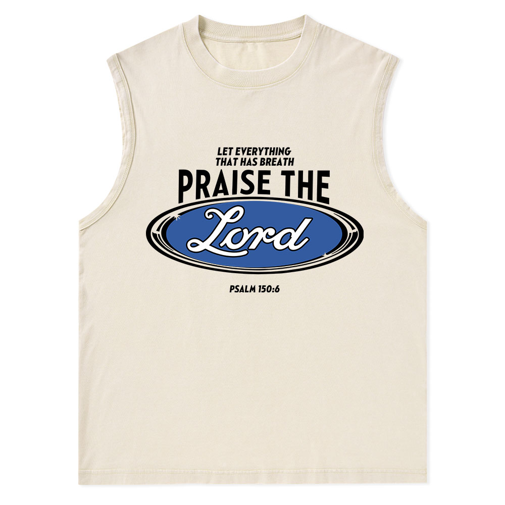 Praise The Lord Christian Washed sleeveless Tee