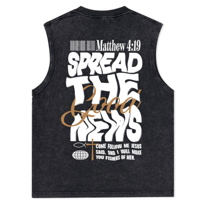 Speread The Good News Christian Washed sleeveless Tee
