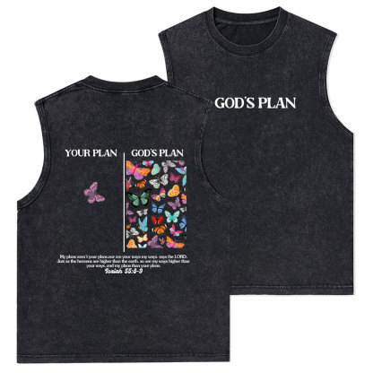 Your Plan And God's Plan Christian Washed sleeveless Tee