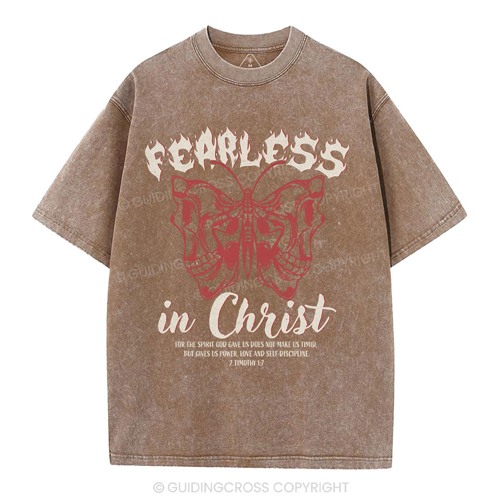 Fearless In Christ Christian Washed T-Shirt