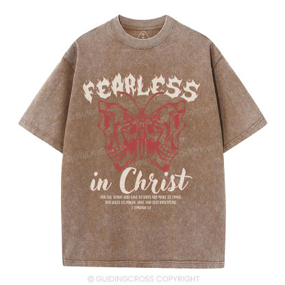 Fearless In Christ Christian Washed T-Shirt