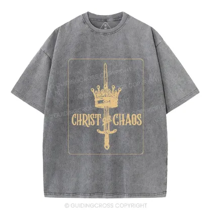 Christ Or Chaos Christian Washed T-Shirt