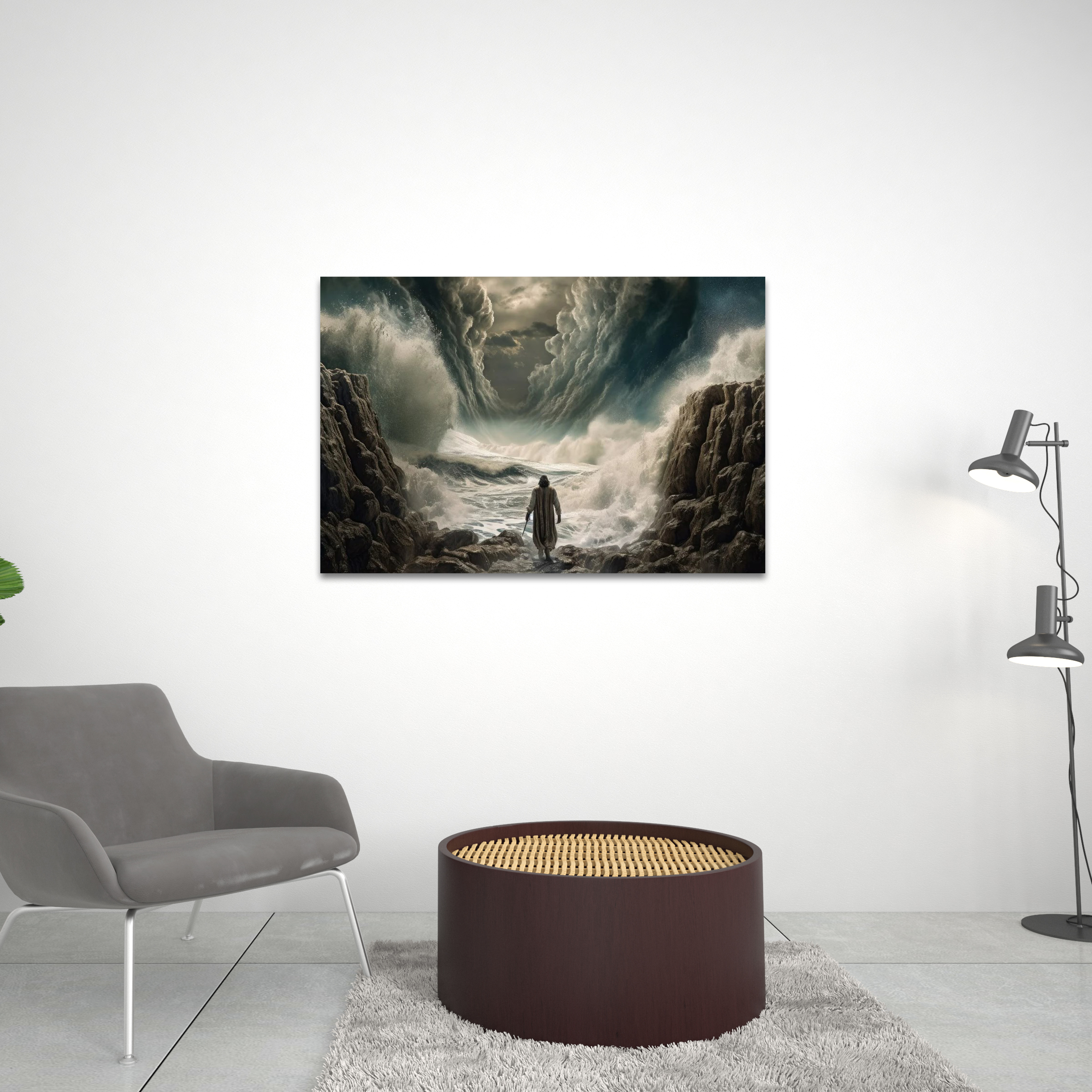 Moses Parting The Red Sea Canvas Wall Art