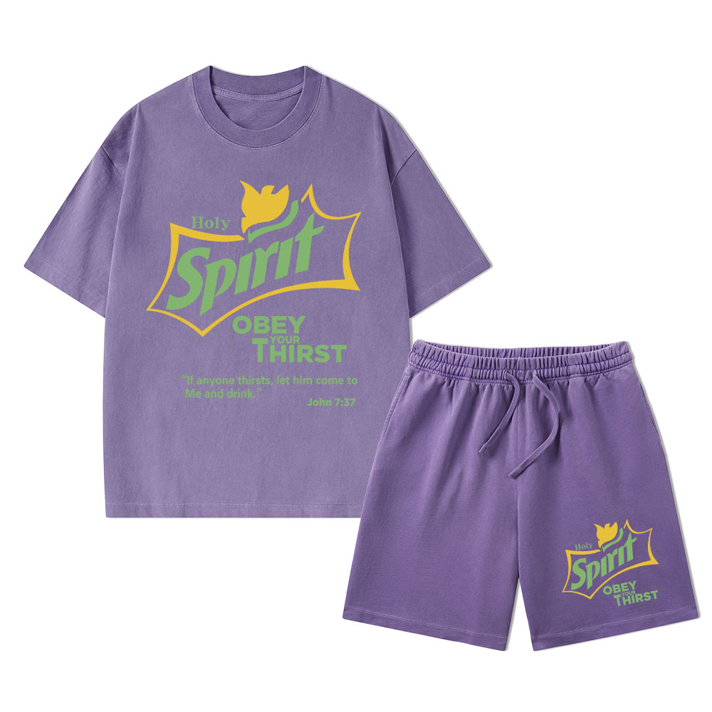 Holy Spirit Christian Washed T-Shirt & Shorts