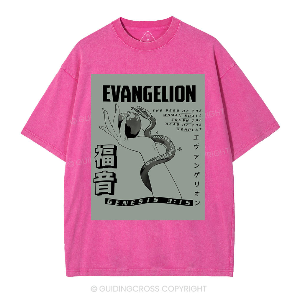 Evangelion Chirstian Washed T-Shirt