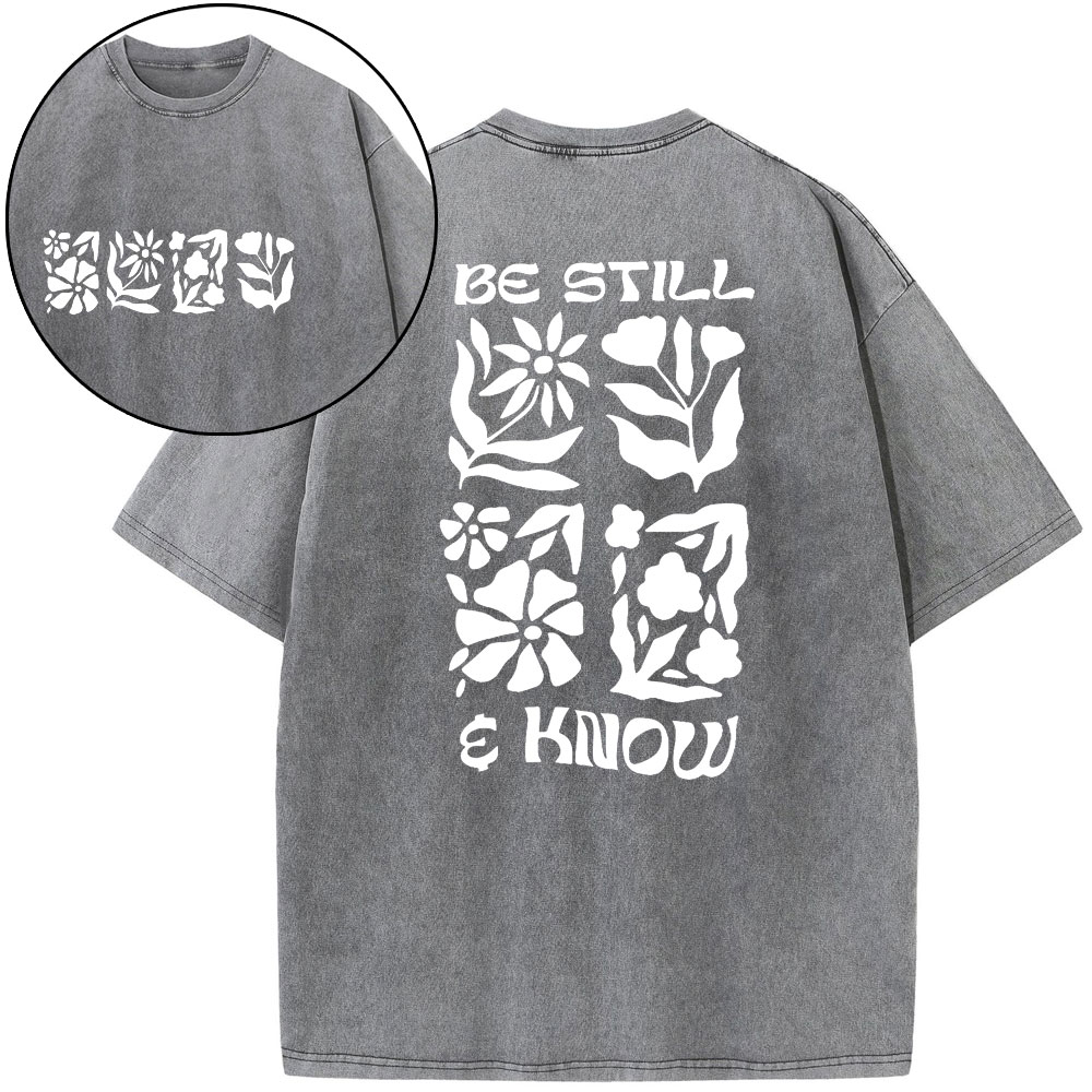 Be Still And Know Christian Washed T-Shirt