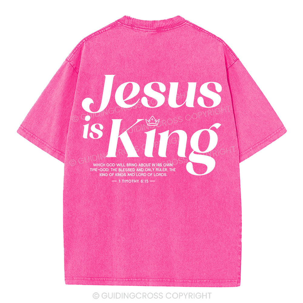 Jesus Is King Christian Washed T-Shirt