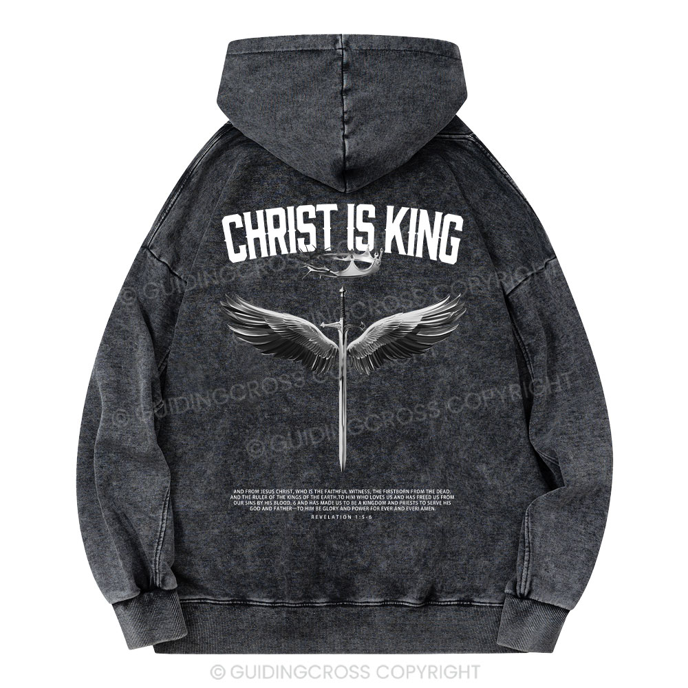 The King Jesus Christian Washed Hoodie Sale - GuidingCross